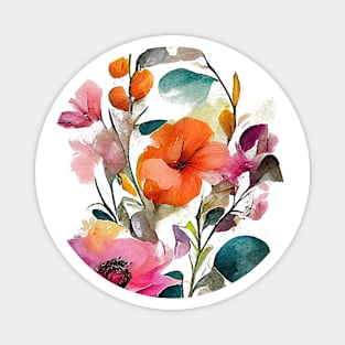 Abstract floral watercolor painting #2 Magnet